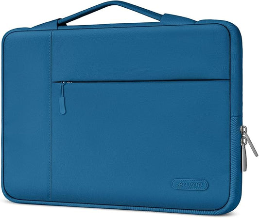 MOSISO Laptop Case 13.3 inch, 13-13.3 inch Laptop Sleeve with Handle Compatible with MacBook Air/Pro 13/Pro 14 M5 M4 M3 M2 M1,HP Dell ASUS Lenovo, Polyester Multifunctional Computer Bag, Lake Blue