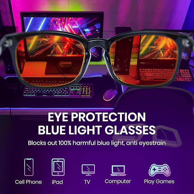 Cyxus Blue Light Glasses Men Women Reduce Eye Strain UV Blocking for Office Work Computer Screen 8082