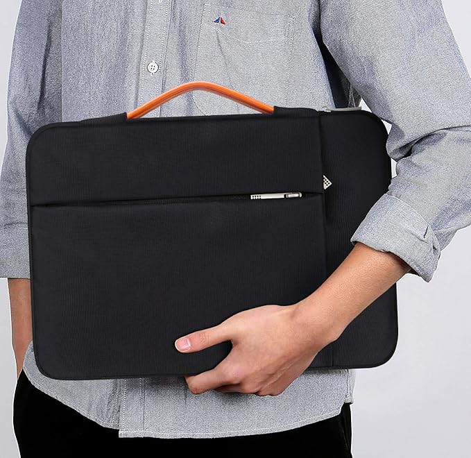 Lacdo 360° Protective Laptop Sleeve Case for 14 inch MacBook Pro M5 Pro/Max A3426 A3427 (2026), M5/M4/M3/M2/M1 A3434 A3112 A3401 A3185 A2918 A2992 | 13.8 inch Surface Laptop 7th Computer Bag, Black