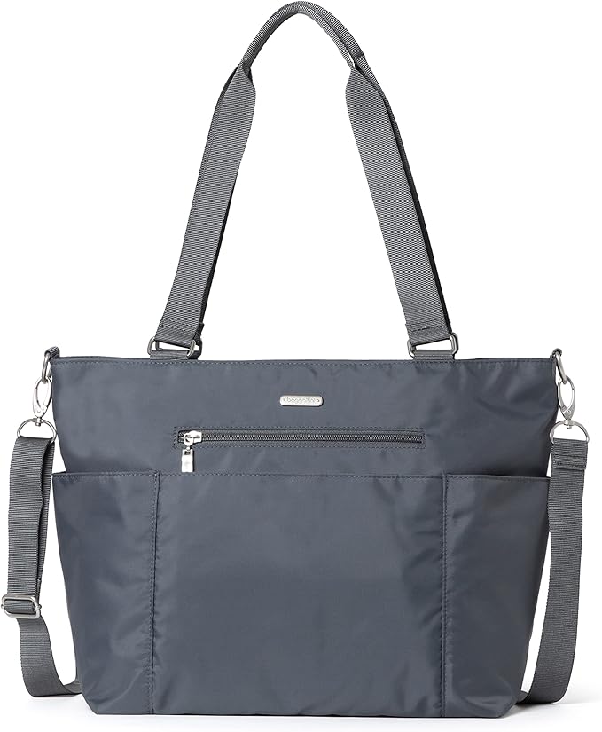 Baggallini Essential Laptop Tote - Work Tote Bag with Laptop Sleeve - Lightweight Travel Crossbody Shoulder Bag for Women