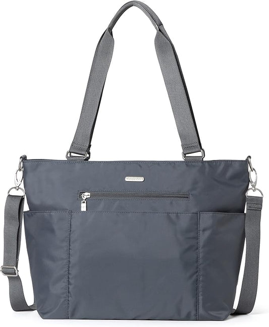 Baggallini Essential Laptop Tote - Work Tote Bag with Laptop Sleeve - Lightweight Travel Crossbody Shoulder Bag for Women