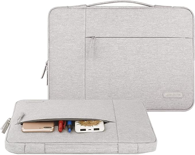 MOSISO Laptop Case 13.3 inch, 13-13.3 inch Laptop Sleeve with Handle Compatible with MacBook Air/Pro 13/Pro 14 M5 M4 M3 M2 M1,HP Dell ASUS Lenovo, Polyester Multifunctional Computer Bag, Gray