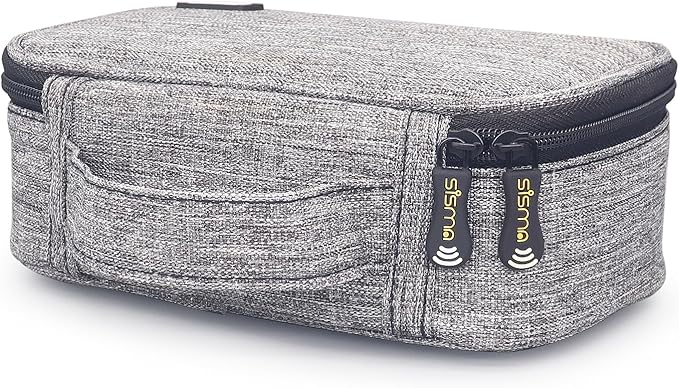 sisma Travel Electronics Organizer Small Carrying Case for Cables Phone Chargers USB Plugs Power Cords Earbuds Adapter Tech Accessories Pouch -Grey