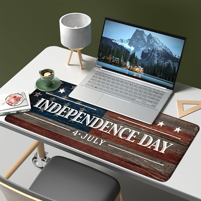 Mouse Pad, Large Anti-Slip with Stitched Edges Desk Mat Desktop Laptop Computer Desk Keyboard Mat,Table Protector Blotter Mat (National Flag, 31.5" x 11.8")