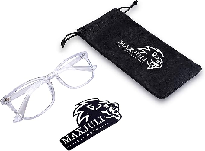 MAXJULI Blue Light Blocking Glasses,Computer Reading/Gaming/TV/Phones Glasses for Women Men(Transparent)