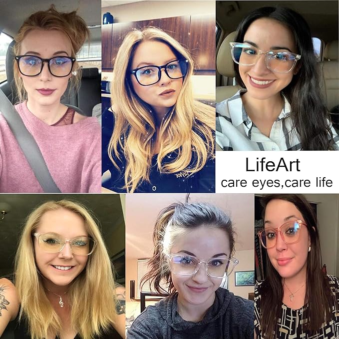 LifeArt 2 Pairs Blue Light Blocking Glasses with Spring Hinge, Computer Reading Glasses, Gaming Glasses, TV Glasses for Women Men (Champagne&Blue, +2.25 Magnification)