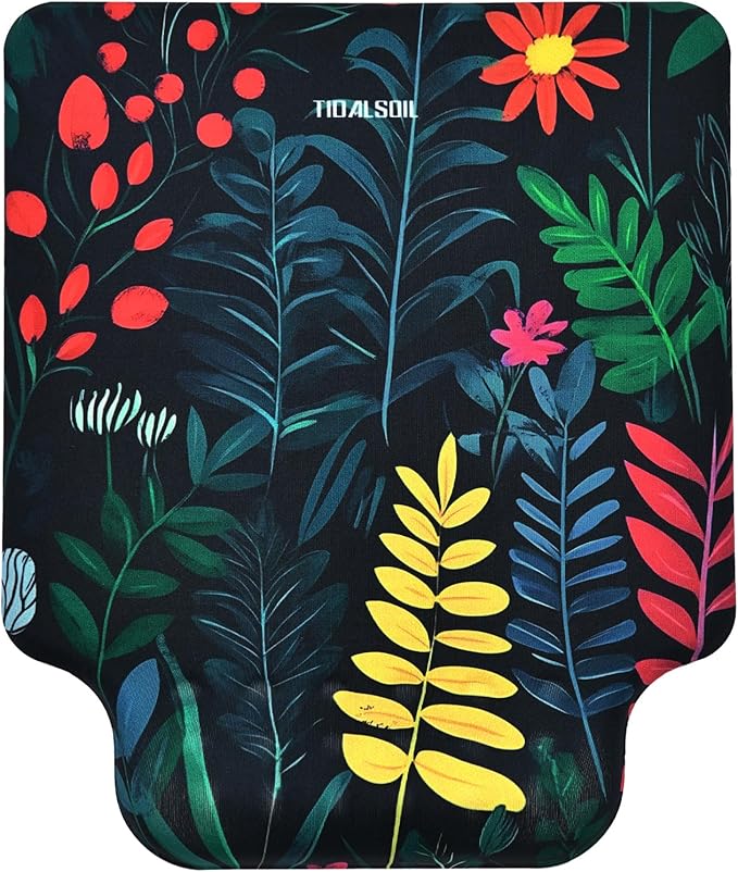 TIDALSOIL Ergonomic Mousepad with Slow-Rebound Memory Foam Wrist Rest - Ultra Smooth Surface, Non-Slip Base, Desk Essential for Office, Design, Gaming, 9.4"x8.1"