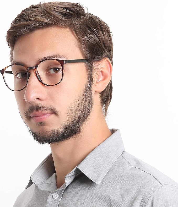 LifeArt Round Blue Light Blocking Glasses, Computer Glasses, Gaming Glasses, TV Glasses for Women Men (Tortoise, 5.75 Magnification)
