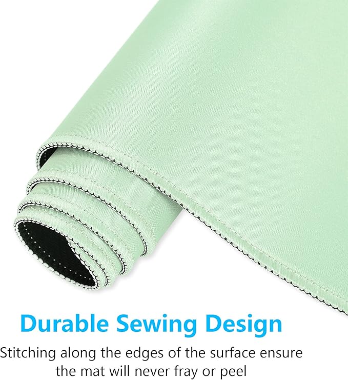 Dapesuom Large Gaming Mouse Pad, Extended Mouse Mat with Stitched Edges, Full Size Keyboard Pad with Non-Slip Base, Big XXL Computer Desk Mats for Gamer, Laptop, Office, 35.5 x 15.7in, Lake Green