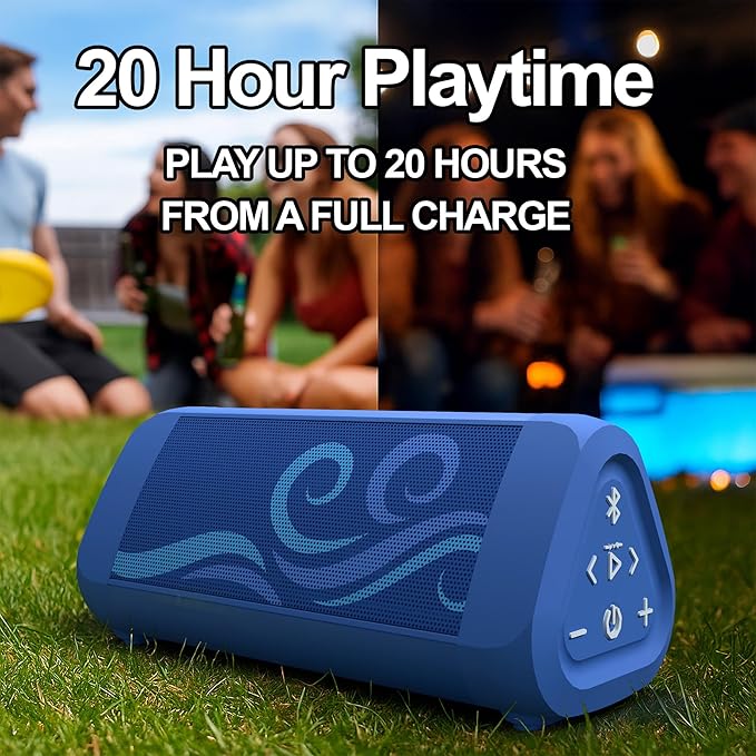 OontZ Angle 3 Ultra - Portable Bluetooth Speaker, 14 Watts, Bigger Bass, Hi-Quality Sound, 100 Ft Wireless Range, IPX7 Waterproof, Outdoor, Great Gift (SUP Edition, Blue)