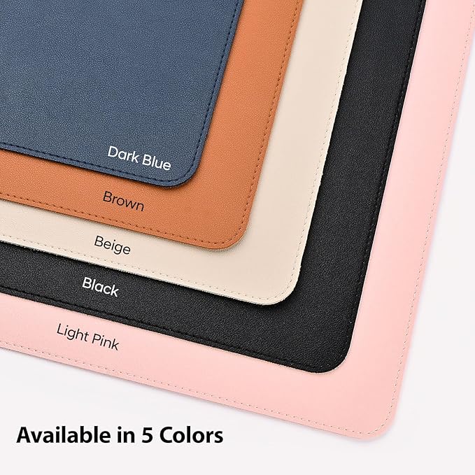Leather Desk Pad Protector, Office Desk Mat, Large Mouse Pad, Non-Slip PU Leather Desk Blotter, Waterproof Computer Desk Writing Pad for Office and Home (Black, 36" x 17")