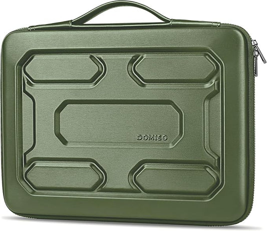 DOMISO 17 inch Laptop Sleeve with Handle Shockproof Waterproof EVA Protective Case for 17.3" ZBook Fury 17.3 G8/MSI GS73VR Stealth Pro/HP Envy 17/LG Gram 17"/ROG Strix GL702VS, Green