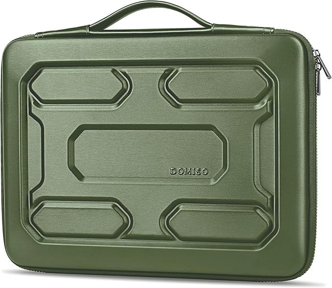 DOMISO 15.6 inch Laptop Sleeve with Handle Shockproof Waterproof EVA Protective Case for 15.6" Yoga 720 IdeaPad 310 320 ThinkPad T570/Legion 5 Gen 6/HP Envy 15/15.6" Notebooks, Green