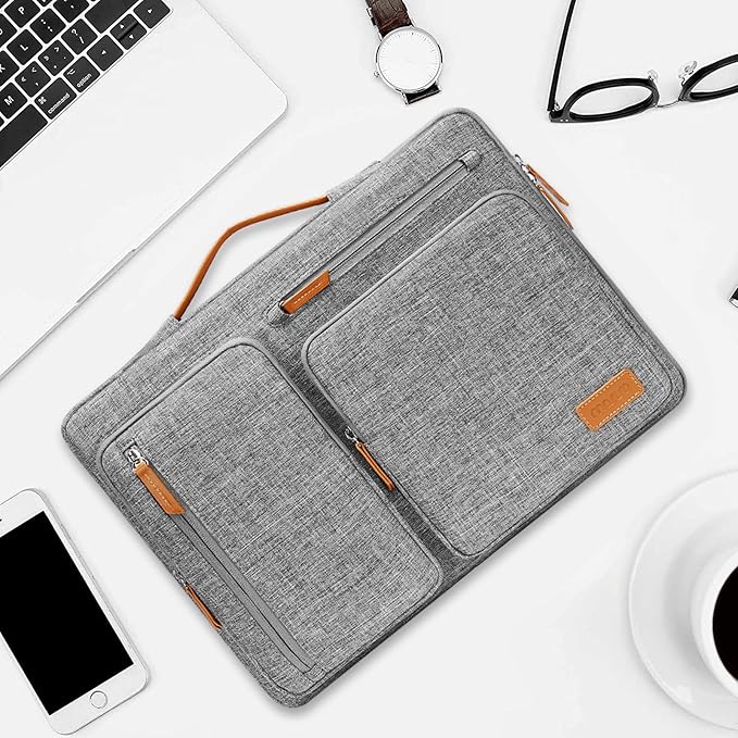 MOSISO 360 Protective Laptop Case 16 inch, 15-15.6 inch Laptop Sleeve Compatible with MacBook Pro 16, HP Acer Dell Lenovo ASUS, Side Open Carrying Case with 4 Zipper Pockets&Handle, Gray
