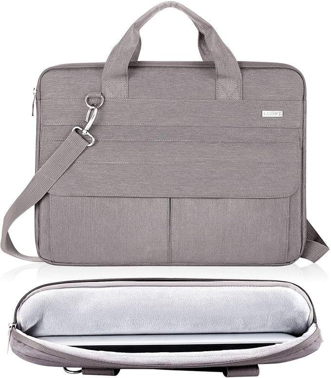 LANDICI Laptop Bag Carrying Case 15.6 Inch with Shoulder Strap, Slim Waterproof Computer Sleeve Cover Compatible with MacBook Pro 15/16, 15-16 Inch HP Acer Dell Lenovo ASUS Laptop, Khaki