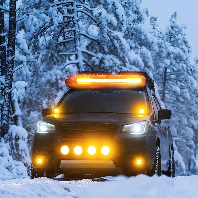 Nilight LED Light Bar 26 Inch 540W Yellow Flood Spot Combo Triple Row Driving Lamp Roof Bumper Off Road LED Work Lights Pods for Van Camper Wagon Car Pickup Golf Cart ATV UTV SUV Truck Boat 4x4