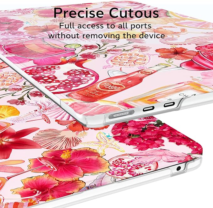 B BELK Compatible with MacBook Air 13 inch Case 2026-2022 M5 M4 M3 M2 A3449 A3240 A3113 A2681, Plastic Hard Shell+Keyboard Cover+Screen Protector for MacBook Air 13.6 inch Case, Tropical Pink Collage