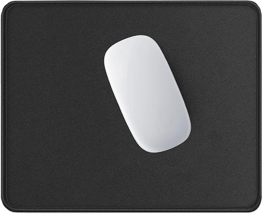 Hsurbtra Mouse Pad, Premium-Textured Square Mousepad 10.2 x 8.3 Inch, Stitched Edge Anti-Slip Waterproof Rubber Pretty Cute Computer Mat for Office Gaming Laptop Women Kids Jet Black