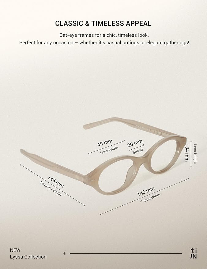 TIJN Blue Light Blocking Glasses Women Men Retro Cat Eye Square Oval Anti Glare Screen Computer Gaming Daily Eyeglasses TR90
