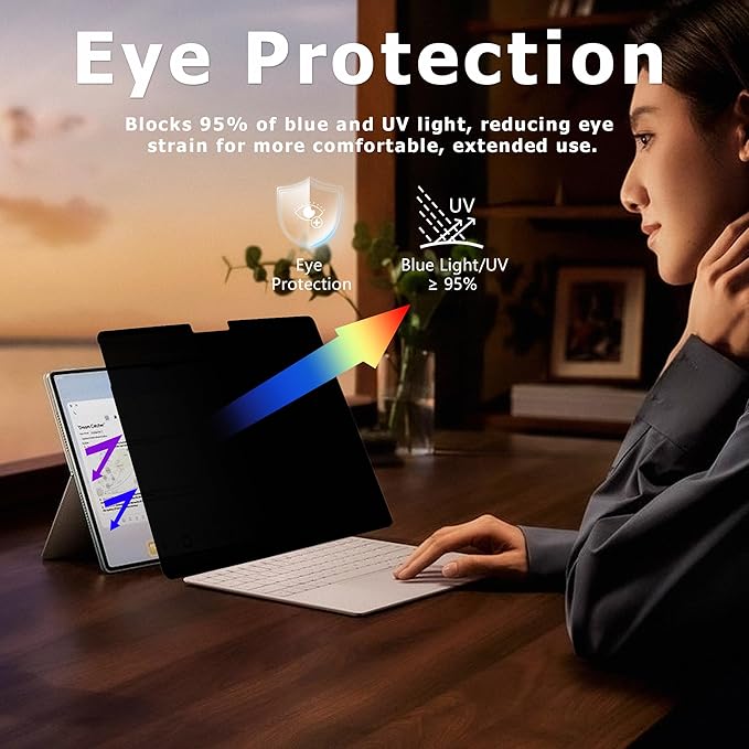 Adeway Privacy Screen Protector for Surface Go 4/3/2/1 10.5 Inch, Magnetic Nano, Anti-Spy, Removable, Blue Light & UV Blocking, Anti-Glare