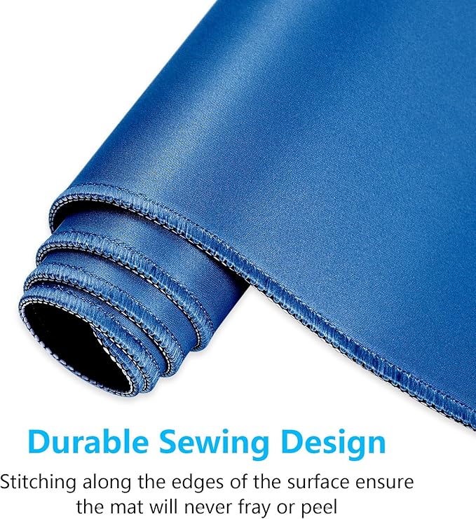 Dapesuom Large Gaming Mouse Pad, Extended Mouse Mat with Stitched Edges, Full Size Keyboard Pad with Non-Slip Base, Big XXL Computer Desk Mats for Gamer, Laptop, Office, 35.5 x 15.7 in, Dark Blue