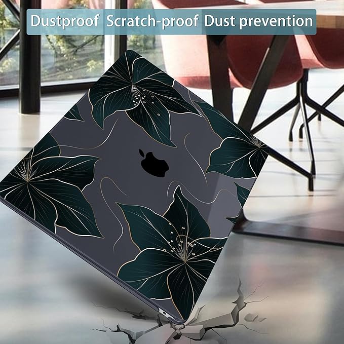 Mektron for MacBook Air 13 inch Case 2021-2018 Release A2337 M1 A2179 A1932, Plastic Hard Shell Case Only Compatible with MacBook Air 13 inch Retina Fits Touch ID, Floral C218