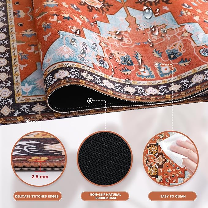 iLeadon Rug Desk Mouse Pad,Orange XXL Gaming Mouse Pad for Desk,Computer Desktop Protector Mat with Stitched Edges,Extended Keyboard Mousepad for Women Office,Home