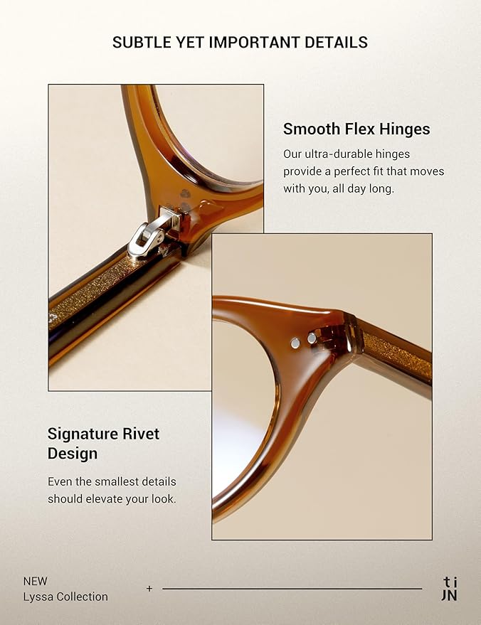 TIJN Blue Light Blocking Glasses Women Men Retro Cat Eye Square Oval Anti Glare Screen Computer Gaming Daily Eyeglasses TR90