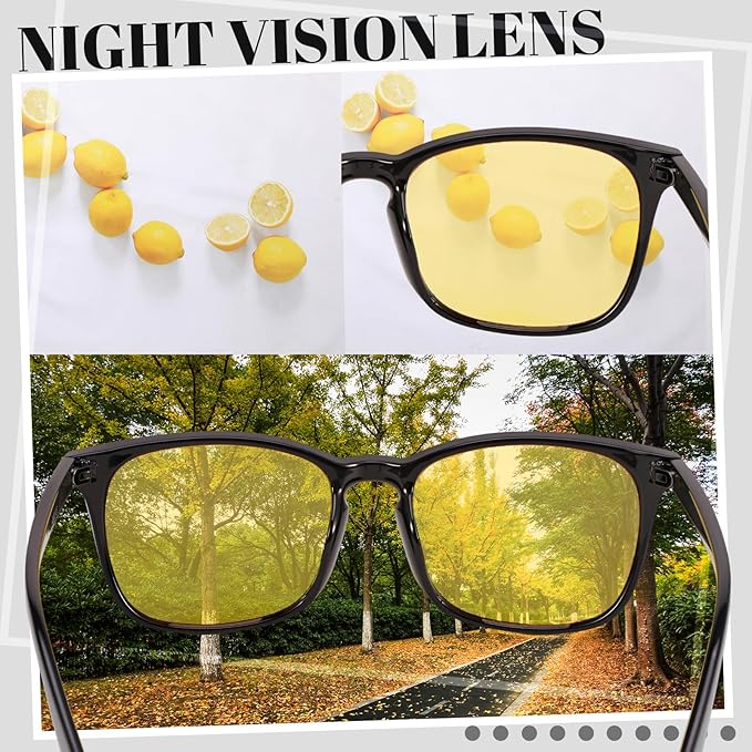 Polarized Sunglasses for Women Men, Night Driving Glasses Anti Glare Yellow Lens UV 400 for Day Night Use