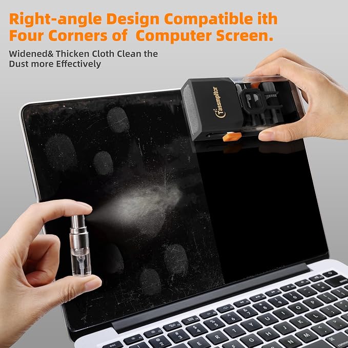 Keyboard Cleaning Kit Keyboard Cleaner, All in One Computer Screen and Laptop Cleaner, Compact Portable Electronic Laptop Cleaning Kit with Soft Brush and Spray for MacBook iPad iPhone Earbud, Black - Image 3