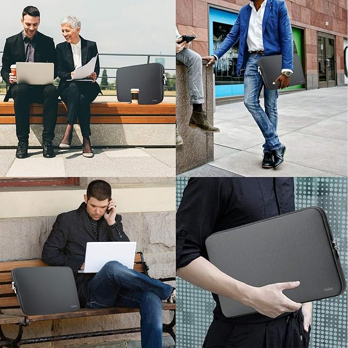 Laptop Sleeve Bag 15.6 Inch,Resistant Neoprene Laptop Sleeve/Notebook Computer Pocket Case/Tablet Briefcase Carrying Bag fit for Computer Notebook MacBook- (Grey)