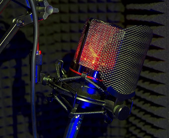 MXL 990 Condenser Microphone for Podcasting, Singing, Home Studio Recording, Gaming & Streaming | Red LED lights | XLR | Large Diaphragm (Blaze)