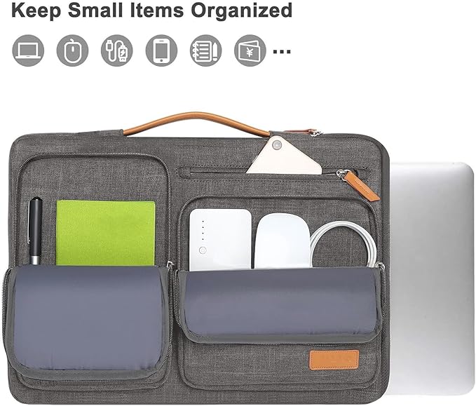 MOSISO 360 Protective Laptop Case 13 inch, 13 inch Laptop Sleeve Compatible with MacBook Air M5 M4 M3 M2 M1 2026-2018/Neo/Pro M2 M1, Side Open Carrying Case with 4 Zipper Pockets&Handle, Taupe Gray