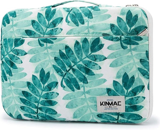 Kinmac 360° Heavy Duty Protective Laptop Sleeve Case Bag Cover with Handle for MacBook Air 13 inch,iPad Pro 13 inch and 13.3 inch HP,Dell,Lenovo,Asus,Acer Laptop (Olive Leafs)