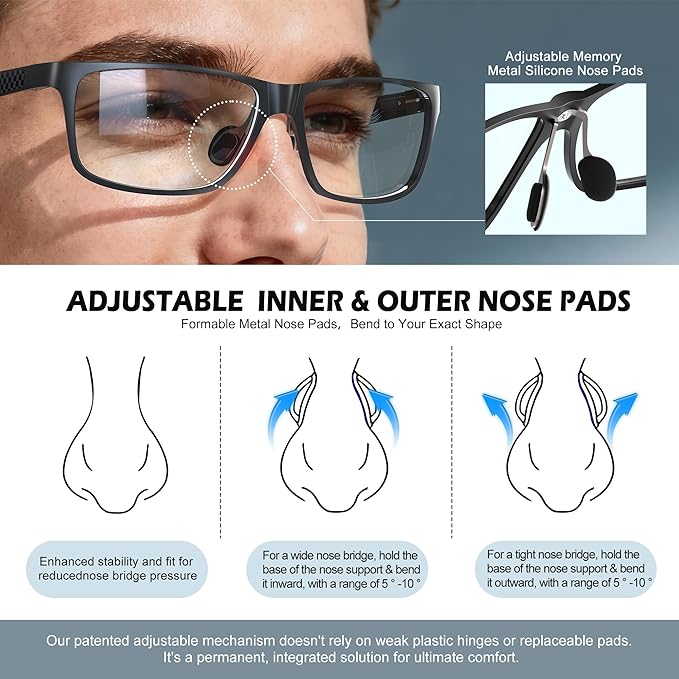 ANYLUV Blue Light Blocking Glasses Men Computer Gaming Glasses Lightweight Al-Mg Metal Anti Eyestrain Eye Protection