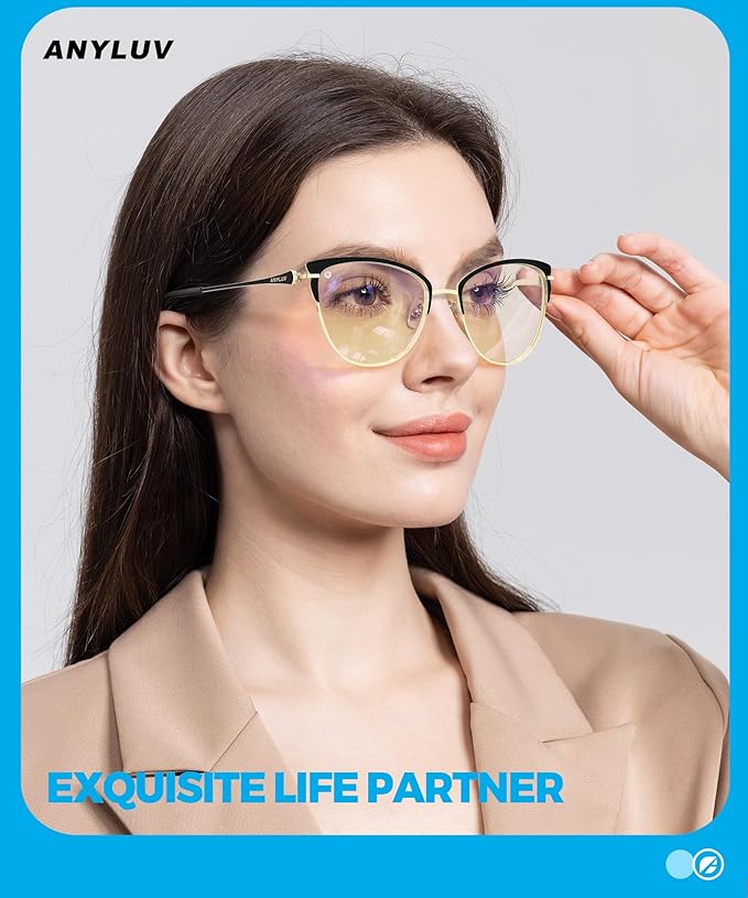 ANYLUV Blue Light Glasses for Woman Men, Womens Blue Light Blocking Glasses Computer Glasses Anti Eyestrain