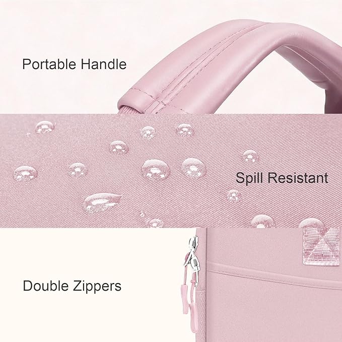 Laptop Case 13.3 inch,13-13.3 inch Laptop Sleeve Bag Compatible with MacBook Neo 13/Air 13 13.6/Pro 13/Pro 14,HP Dell ASUS Lenovo Notebook,Neoprene Computer Bag with Handle&Curved Pocket,Pink