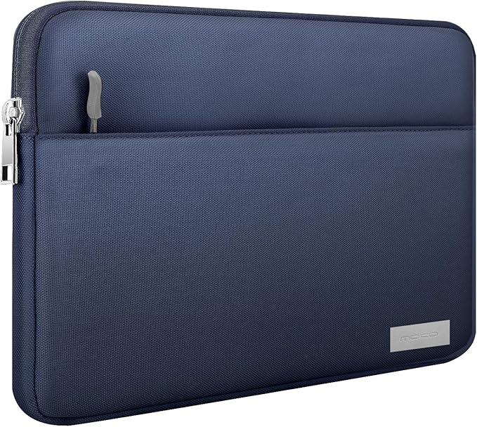 MoKo Tablet Sleeve Case Fits 13 Inch New iPad Pro M4 & Air M2 2024, iPad Pro 12.9 inch M2&M1,Galaxy Tab S8+/S9+ 12.4, Zipper Polyester Bag with Pocket, Fit Surface Pro Type Cover and Pen, Indigo