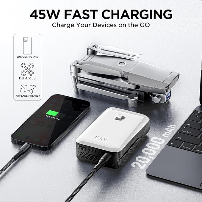 LiTHELi Portable Charger 2 * 4.0Ah Lithium Batteries 45W Max Power Bank, Suit for U20 Power Tools and Outdoor Power Equipment(2 Packs)