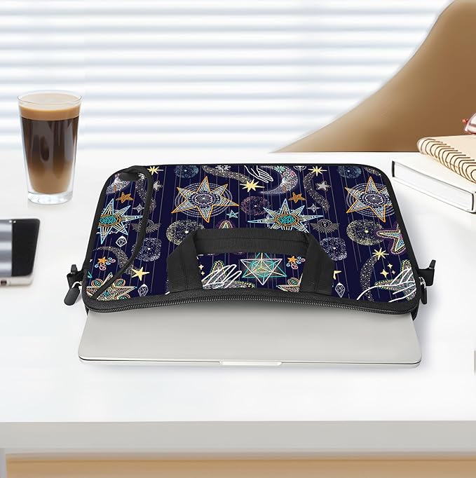 RICHEN 10 inch Messenger Bag Carrying Case with Handle Accessory Pocket Fits 7 to 10-Inch Laptops/Notebook/Kids Tablet (7-10.2 inch, Stars)