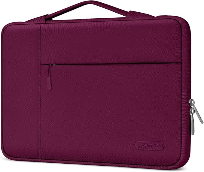 MOSISO Laptop Case 13.3 inch, 13-13.3 inch Laptop Sleeve with Handle Compatible with MacBook Air/Pro 13/Pro 14 M5 M4 M3 M2 M1,HP Dell ASUS Lenovo, Polyester Multifunctional Computer Bag, Burgundy