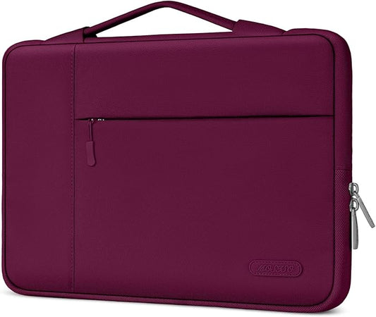 MOSISO Laptop Case 13.3 inch, 13-13.3 inch Laptop Sleeve with Handle Compatible with MacBook Air/Pro 13/Pro 14 M5 M4 M3 M2 M1,HP Dell ASUS Lenovo, Polyester Multifunctional Computer Bag, Burgundy