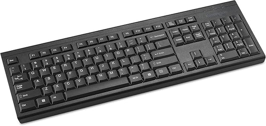Kensington KB150 EQ Wireless Keyboard, Full Size, 2.4GHz Wireless Connection, Spill-Proof, 104-key, Black (K75561NA)