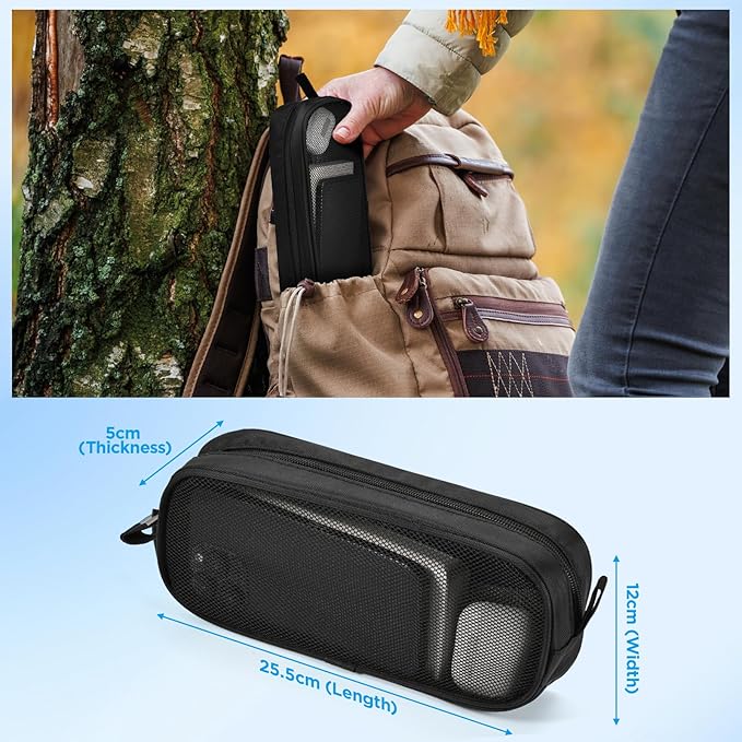 Electronics Organizer Travel Case,Zipper Mesh Tech Pouch Accessories Carry Storage for Mouse,Cord,Cables,USB Flash Drive,Hard Drive,Essentials