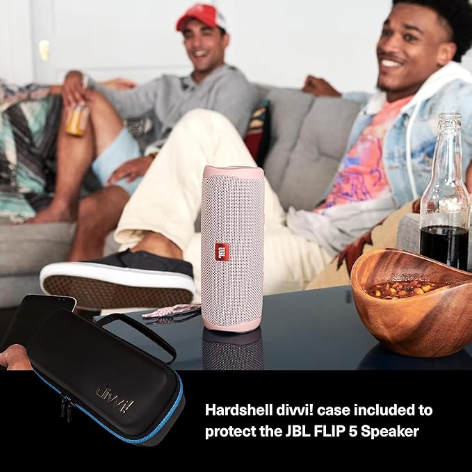 JBL Flip 5 (Teal) + Bundle with divvi! Protective Hardshell Case