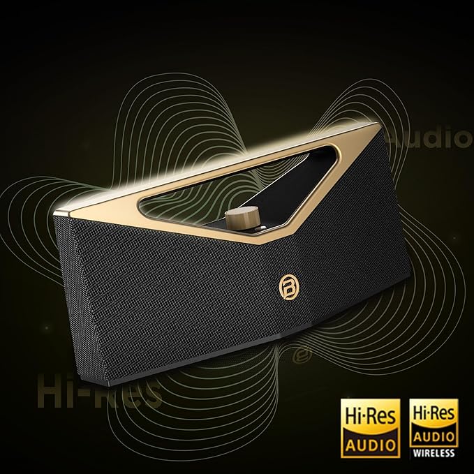 BUGANI Hi-Res Audio Bluetooth Speaker Loud 160W, Large Portable Bluetooth Speaker with Deep Bass Subwoofer, TWS Wireless Stereo, Waterproof Outdoor Party Speaker, 12H Playtime Golden