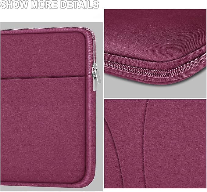 Laptop Sleeve Case 14 inch, Traveling Laptop Cover with Zippered Pocket, Shockproof Protective Carrying Briefcase Computer Bag for 14" MacBook Air/Pro, HP, Dell, Lenovo, Acer, Rose Red
