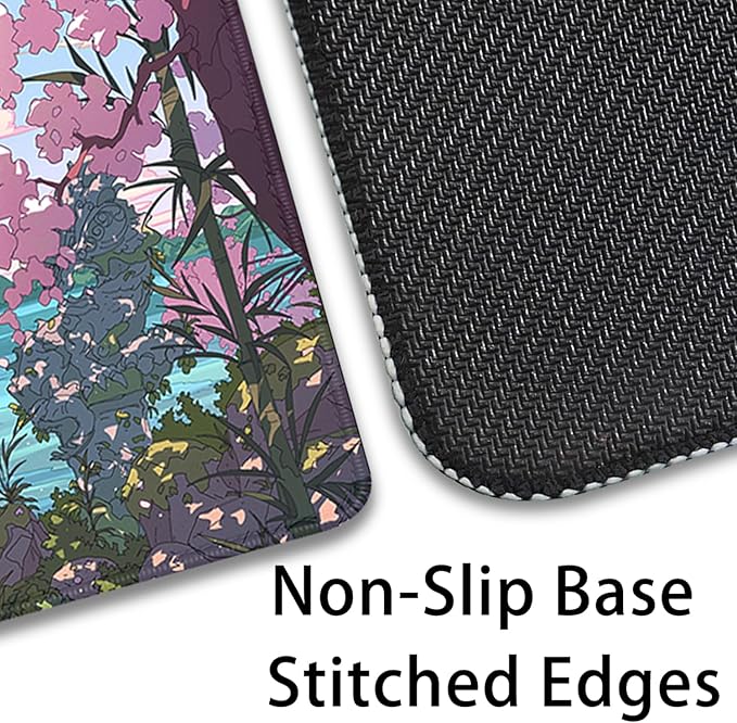 Cartoon Desktop Mouse Pad Large,Japanese Panda Desk Pad,Mouse Mat for Desk,Keyboard Pad,Gaming Mousepad with Stitched Edges,Non-Slip Waterproof Rubber Base for Computer Office Home Work(27.5X11.8 in)