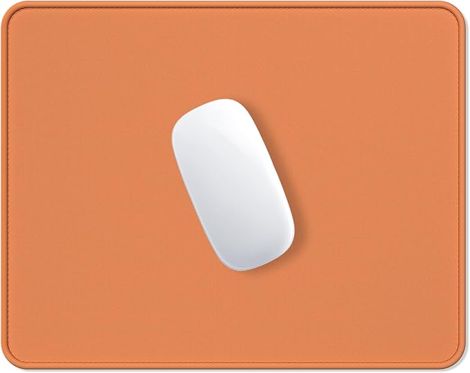 Hsurbtra Mouse Pad, Premium-Textured Square Mousepad 10.2 x 8.3 Inch, Stitched Edge Anti-Slip Waterproof Rubber Pretty Cute Computer Mat for Office Gaming Laptop Women Kids Orange