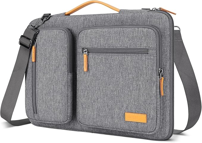 DOMISO 15.6 inch Laptop Case Sleeve Protective Cover Compatible with MacBook Pro 16 M4 M3 M2/Pro Max,15.6-16 inch HP Dell ASUS Lenovo Chromebook,Waterproof Computer Bag with Shoulder Strap,Grey